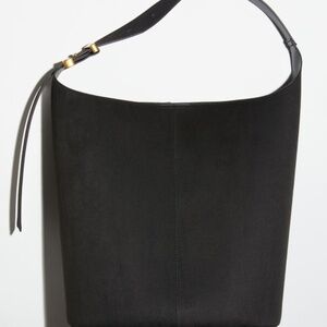 H&M Black Suede Bucket Bag